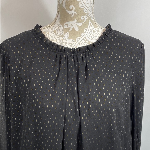 Cynthia Rowley Black and Gold Blouse size 3x - Picture 2 of 6